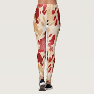 Legging Red Cream Ivory Cowhide