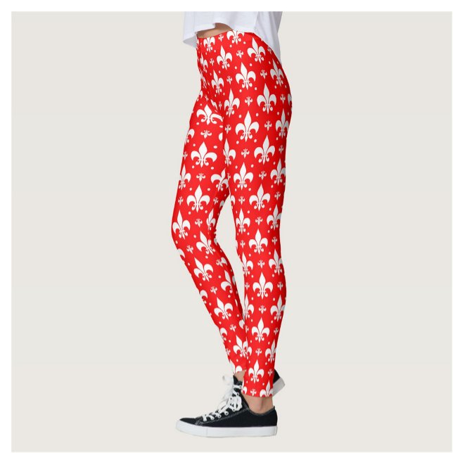 Legging Red Fleur-de-lis Design (Criador carregado)