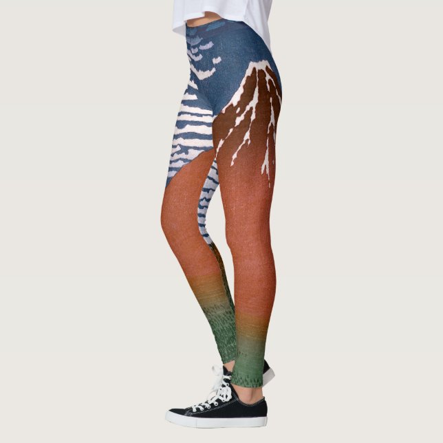 Legging Red Fuji, Aka Fujiyama Volcano Katsushika Hokusai (Esquerda)
