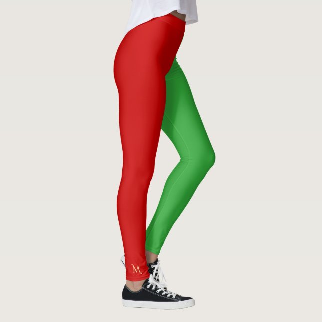 Legging Red Green Elf Elves Feriado de Natal (Direita)