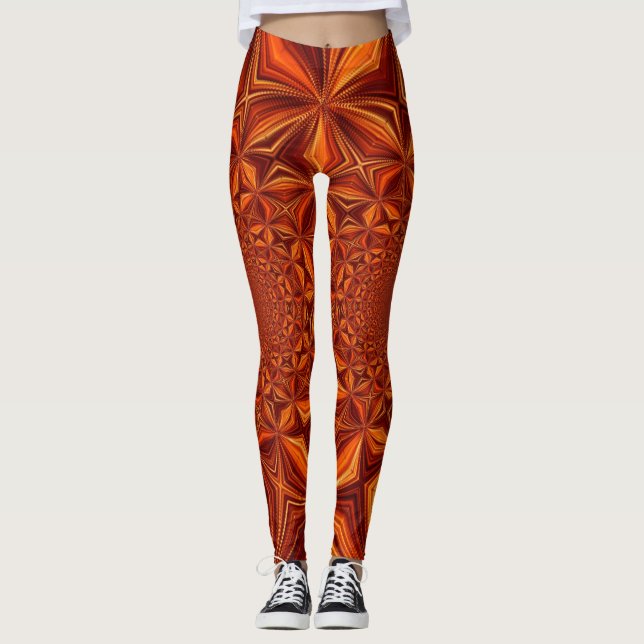 Legging Red Kaleidoscope Digital Art Pattern- 28503 (Frente)