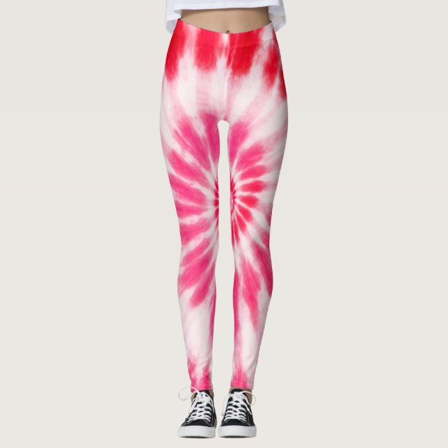 Legging Red, Pink, White 90s Valentine's Day Fun Colorful (Frente)