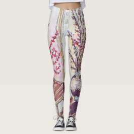 Legging Red Plum Blossoms