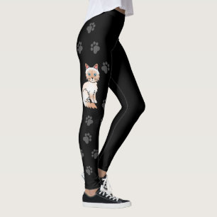 Legging Red Point Tabby Birman/Ragdoll Cat & Paws Black
