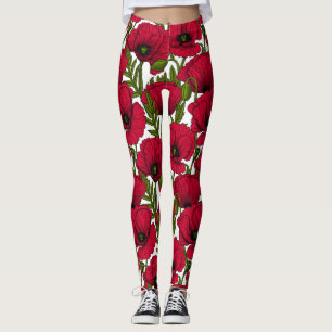 Legging Red Poppy jardim 2