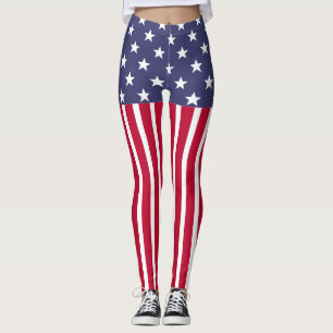 Legging Red White Blue Stars Stripes USA flag
