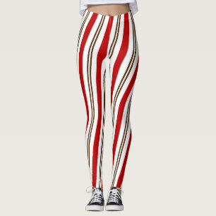 Legging Red White e Chocolate Candy Tira Natal