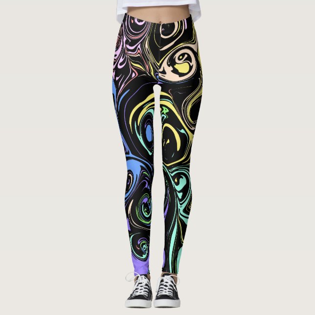 Legging Redemoinhos coloridos abstratos  (Frente)