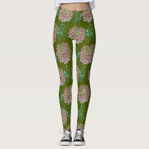 Legging redemoinhos de crisântemos