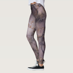 Legging refrigere o marrom de mármore na moda do ouro do