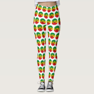 Legging Reggae Música com cores de sinalizador reggae