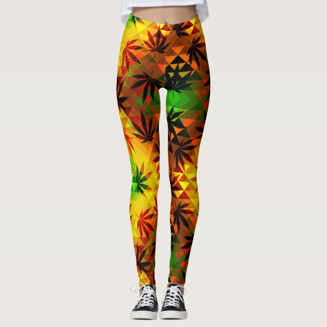 Legging Reggae Polygen Vibrations - Power yoga Ir (Frente)