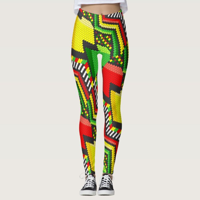 Legging Reggae Rastafara Jah - Power yoga Ir (Frente)