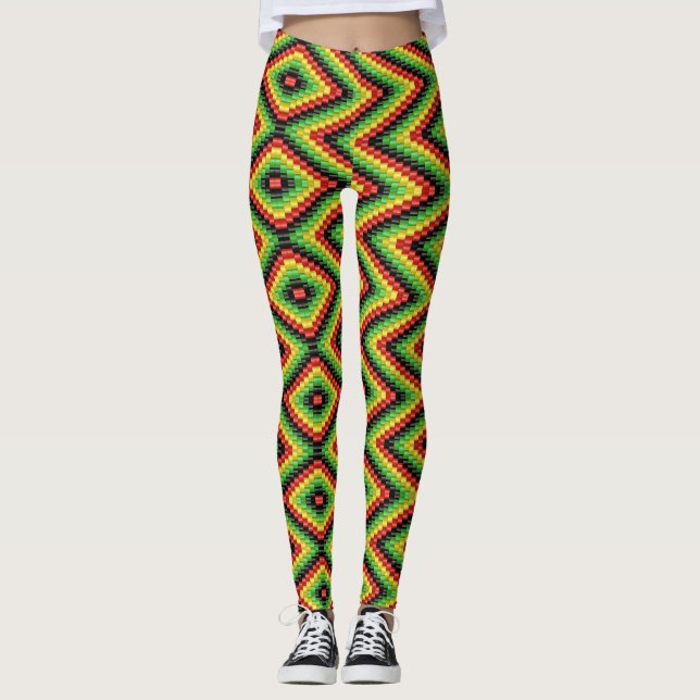 Legging Reggae Roots Rasta hippy - Power yoga Ir (Frente)