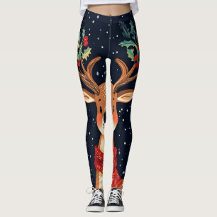 Legging Reindeer Starry Natal Twinkle Night