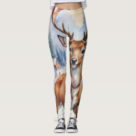 Legging Reindeer Wonderland: Feriado Feliz