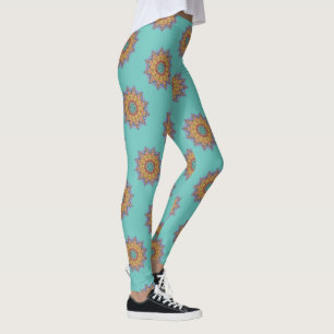 Legging Relógio com Mandala Pintada à Mão 1
