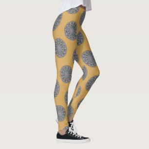 Legging Relógio com Mandala Pintada à Mão 3