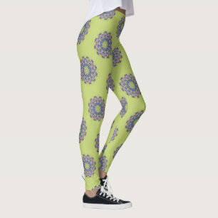 Legging Relógio com Rosto de Mandala Pintado à Mão 2