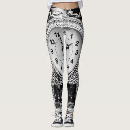 Legging Relógio de Prata Vintage