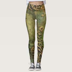 Legging Relógio Emerald Green Rustic Steampunk (11)