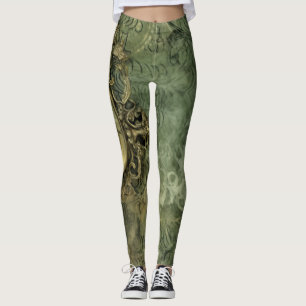 Legging Relógio Russo Emerald Green Steampunk (4)
