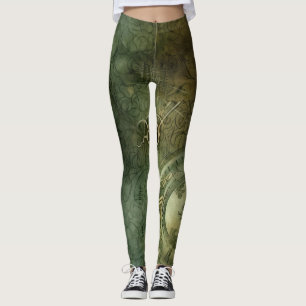 Legging Relógio Russo Emerald Green Steampunk (5)