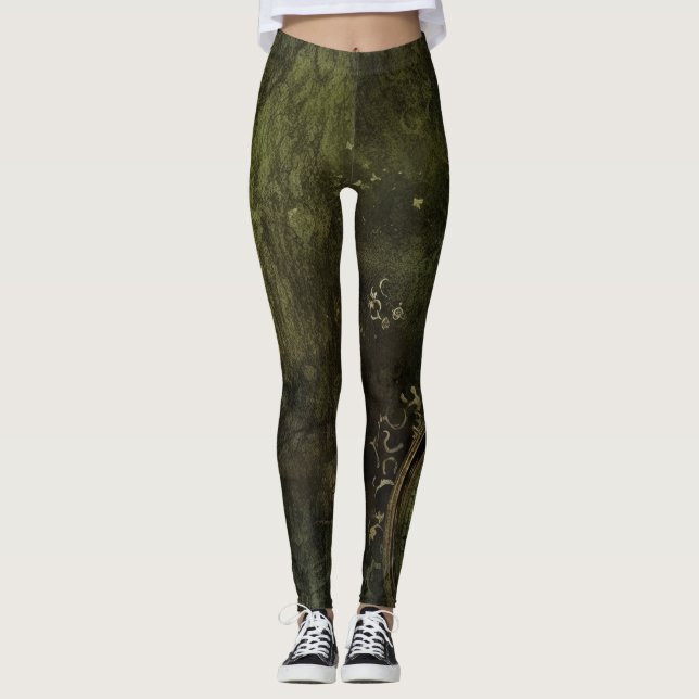 Legging Relógio Russo Emerald Green Steampunk (9) (Frente)