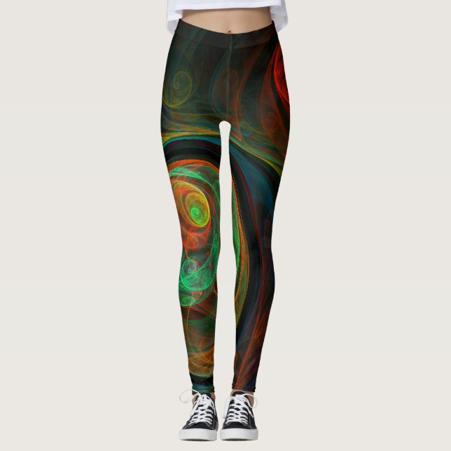 Legging Renascimento da Abstrato Art (Frente)