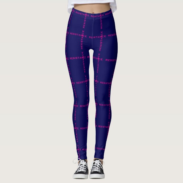 Legging Resistência da Xadrez de resistência rosa quente (Frente)