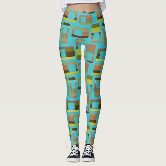Legging Retângulos Com Tiras (Frente)
