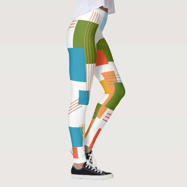 Legging Retângulos e linhas abstrato (Direita)