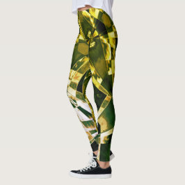 Legging Retângulos inclinados ou esticados, efeito folha v