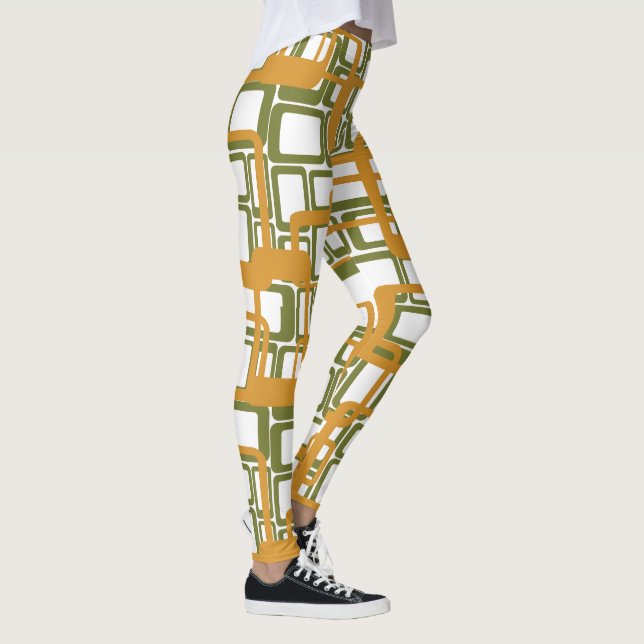 Legging Retângulos Modernos do Século de Médio Mais Aberto (Direita)