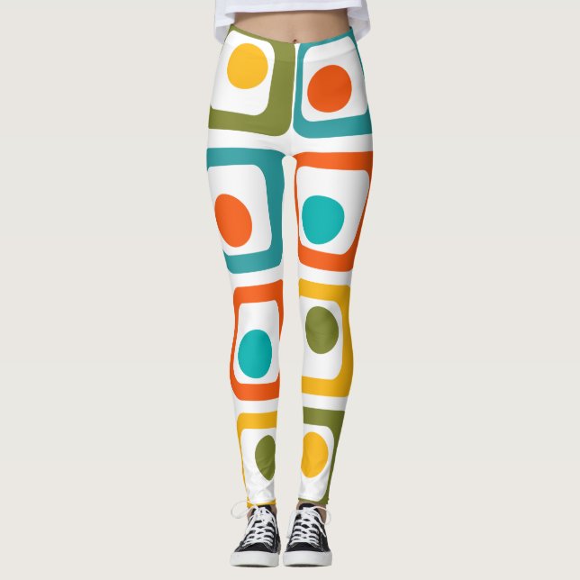 Legging Retângulos Modernos do Século médio (Frente)