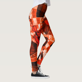 Legging Retângulos retorcidos ou esticados, coral vivo