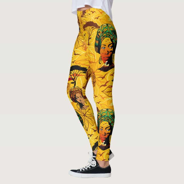 Legging Retrato de Mulher Africana com Sunset (Esquerda)