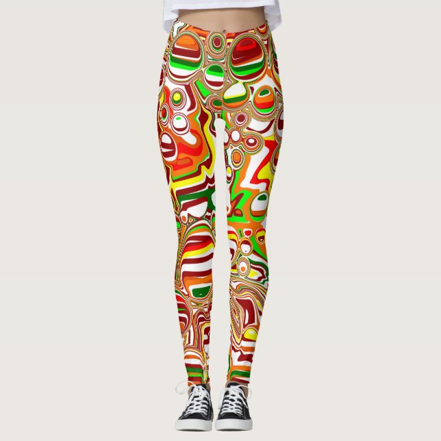 Legging Retro Bolhas Arte Digital (Frente)