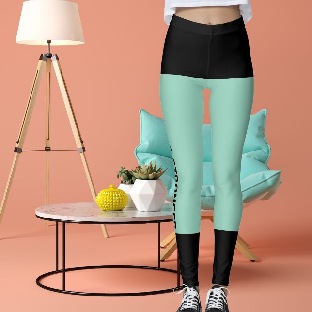 Legging Retro de Grelha Preta Personalizada (Criador carregado)