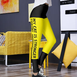 Legging Retro de Grelhas Amarelas Pretas Personalizadas