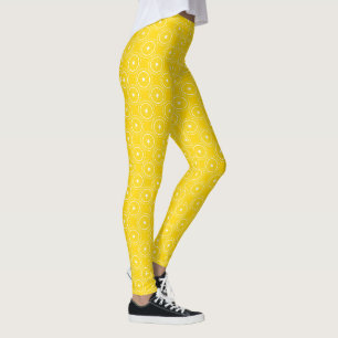 Legging Retro de limão amarelo-abstrato