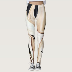 Legging Retro elegante abstrato cor textura digital fluida