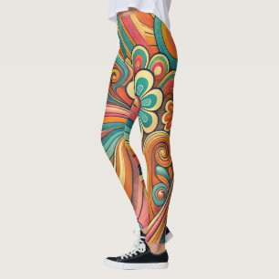 Legging Retro Floral e Suavização