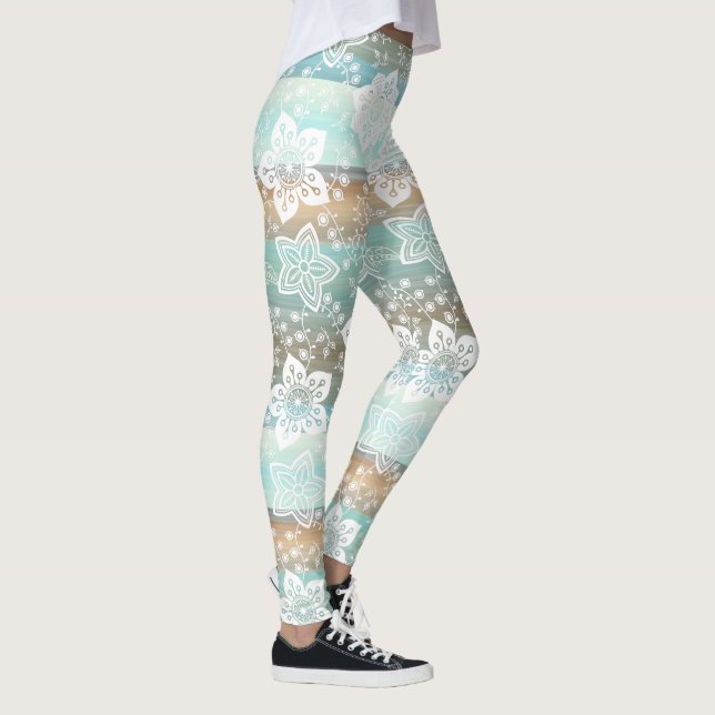 Legging Retro Floral No Padrão De Legal Estirpes Chic Funk (Direita)