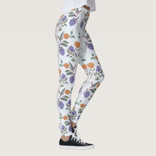 Legging Retro Floral Por Todo O Padrão