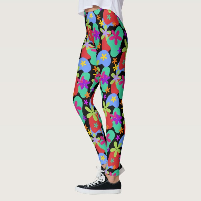 Legging Retro Flores sem costura (Esquerda)