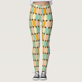 Legging Retro geometric pattern with vertical ovals