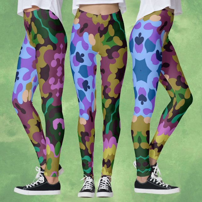 Legging Retro Mandala Blue Purple e Yellow (Criador carregado)
