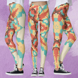 Legging Retro Mandala Blue Red e Yellow