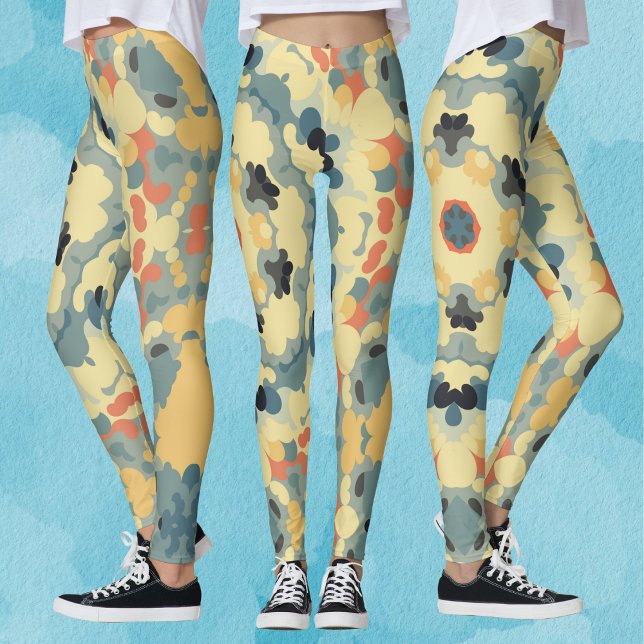 Legging Retro Mandala Blue Yellow e Red (Criador carregado)